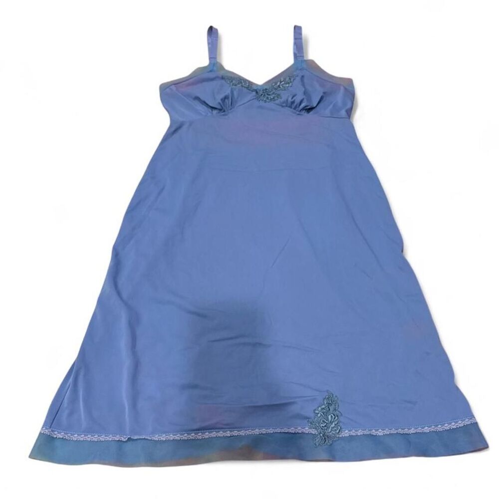Carol Brent Periwinkle vintage fairycore slip dress with lace details